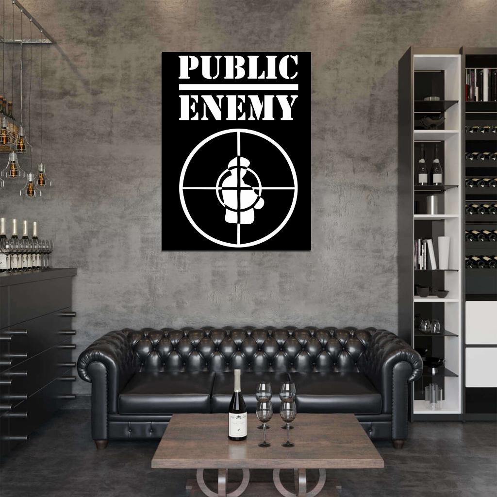 Public Enemy Logo Band Group Rapper Hip-Hop Music Rap Wall Art Print Poster