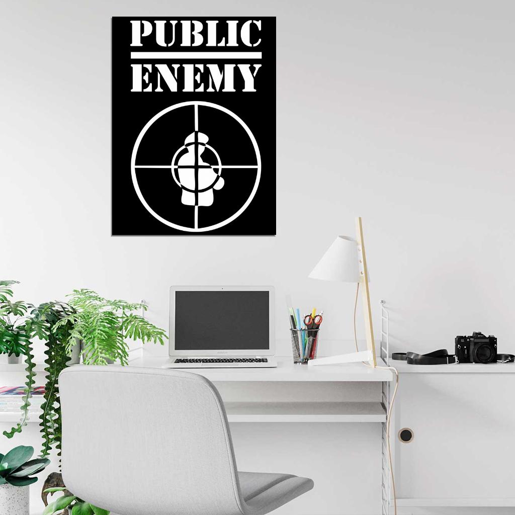 Public Enemy Logo Band Group Rapper Hip-Hop Music Rap Wall Art Print Poster