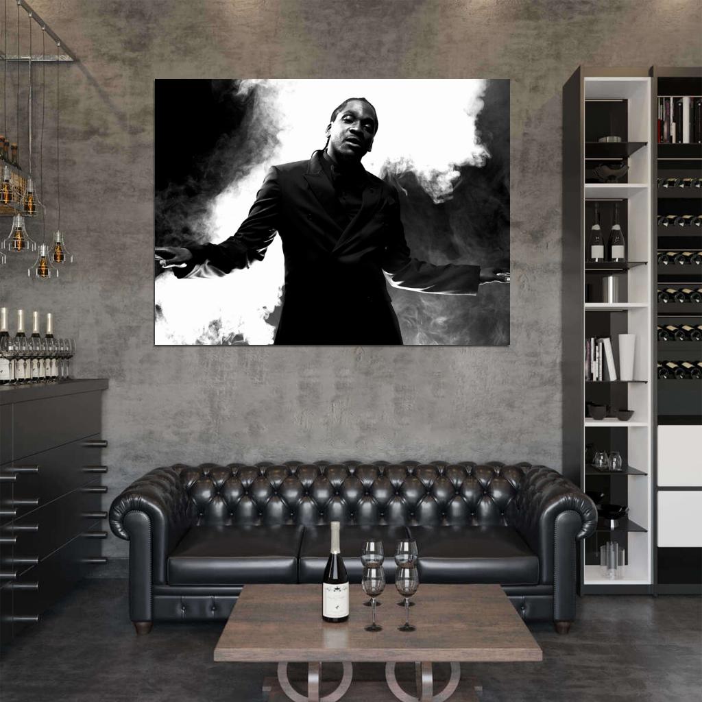 Pusha T BW Smoke Rapper Hip-Hop Music Rap Wall Art Print Poster