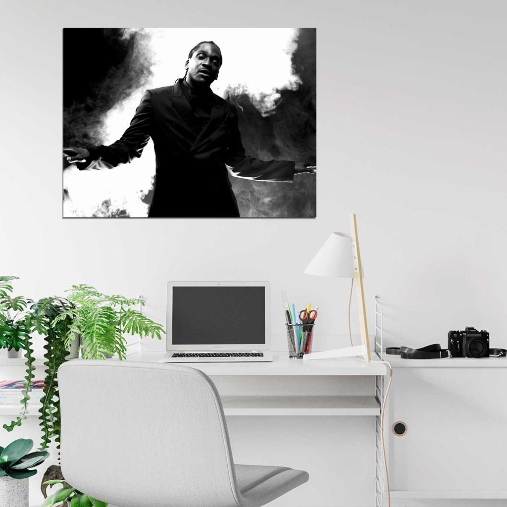 Pusha T BW Smoke Rapper Hip-Hop Music Rap Wall Art Print Poster
