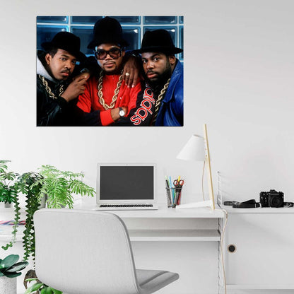 Run–D.M.C. Group Run DMC Retro Band Rapper Hip-Hop Music Rap Wall Art Print Poster