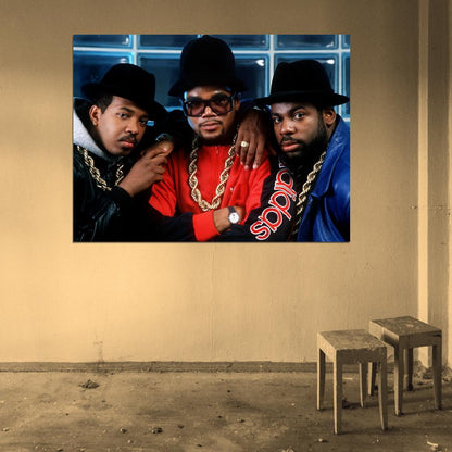 Run–D.M.C. Group Run DMC Retro Band Rapper Hip-Hop Music Rap Wall Art Print Poster