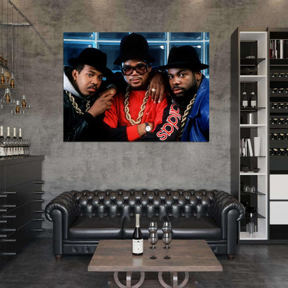 Run–D.M.C. Group Run DMC Retro Band Rapper Hip-Hop Music Rap Wall Art Print Poster