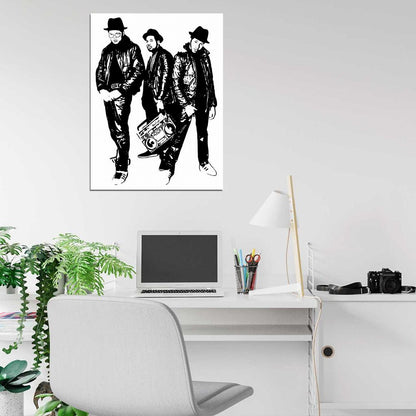 Run–D.M.C. Group Run DMC Retro Art Band Rapper Hip-Hop Music Rap Wall Art Print Poster