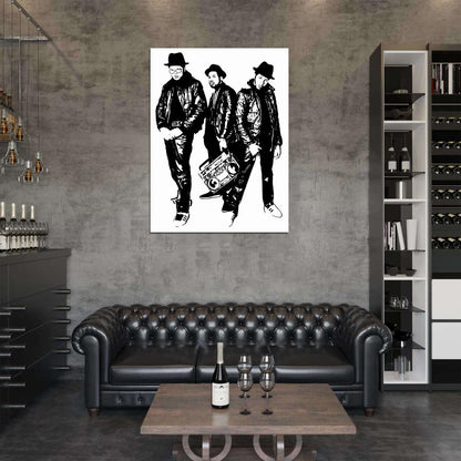 Run–D.M.C. Group Run DMC Retro Art Band Rapper Hip-Hop Music Rap Wall Art Print Poster