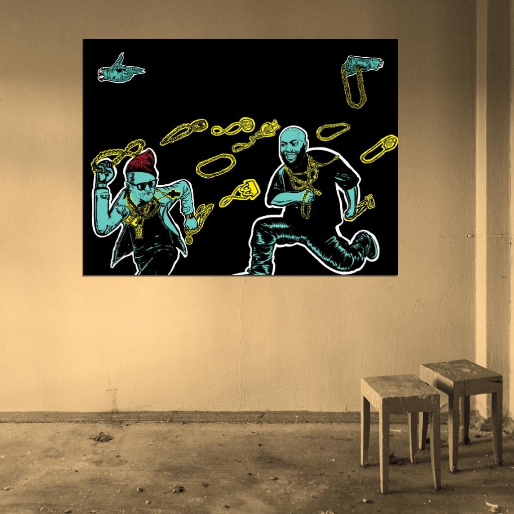 Run the Jewels Logo Cool Art Band Group Rapper Hip-Hop Music Rap Wall Art Print Poster