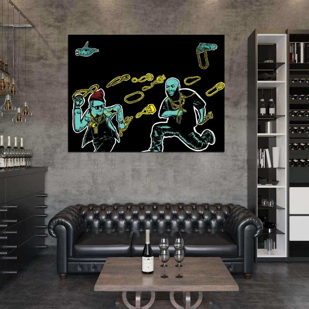 Run the Jewels Logo Cool Art Band Group Rapper Hip-Hop Music Rap Wall Art Print Poster