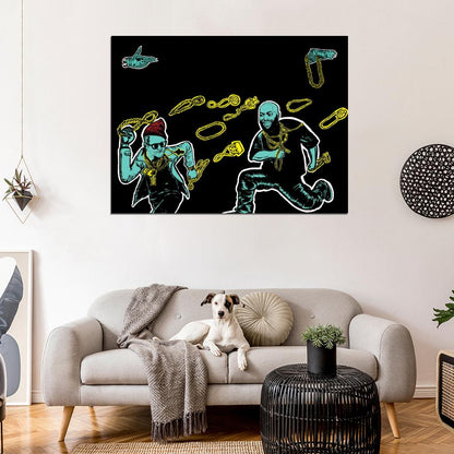 Run the Jewels Logo Cool Art Band Group Rapper Hip-Hop Music Rap Wall Art Print Poster