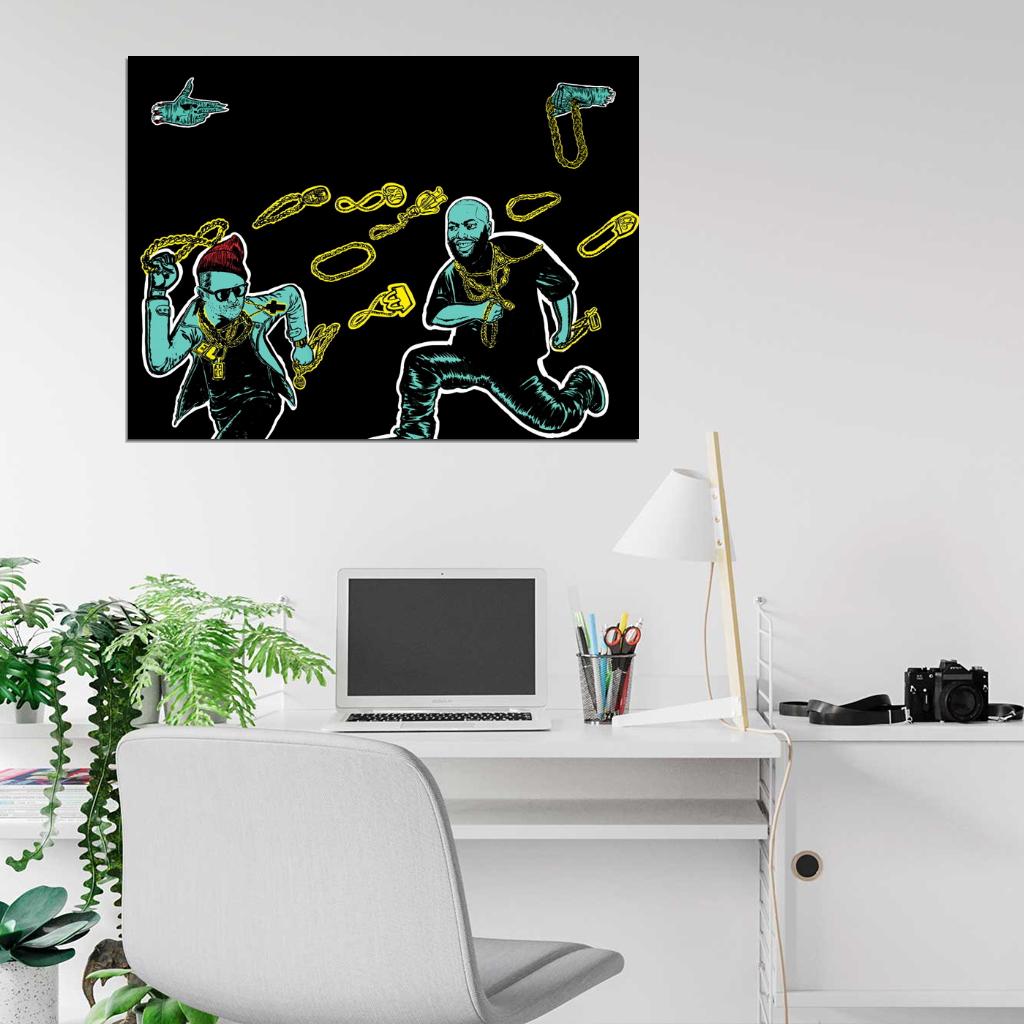 Run the Jewels Logo Cool Art Band Group Rapper Hip-Hop Music Rap Wall Art Print Poster
