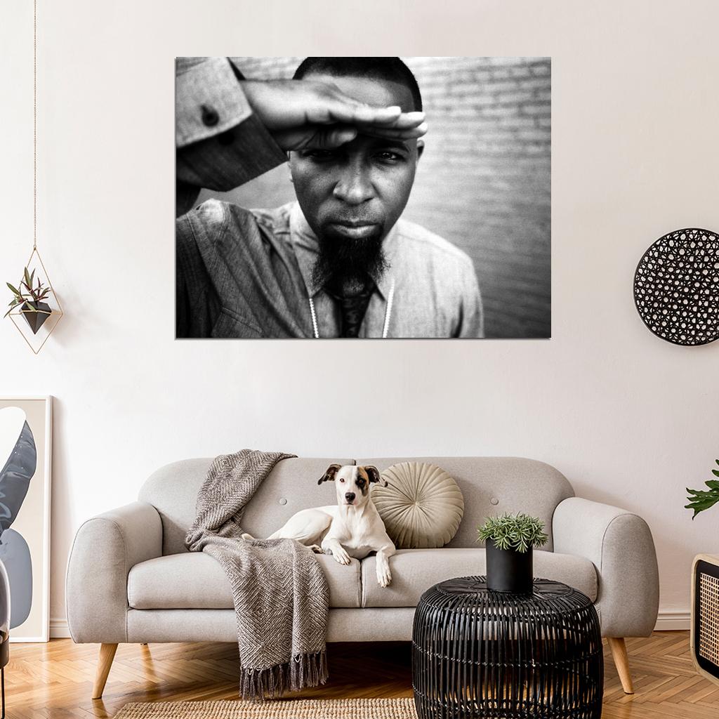 Tech N9ne Rapper BW Nine Hip-Hop Music Rap Wall Art Print Poster