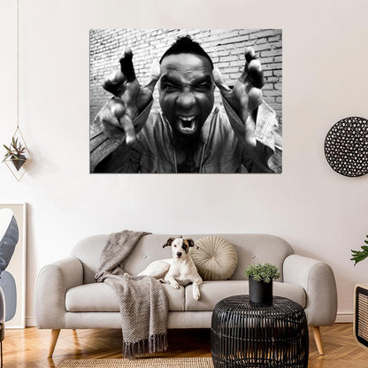 Tech N9ne Rapper Nine BW Hip-Hop Music Rap Wall Art Print Poster