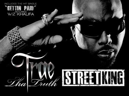 Trae Street King BW Rapper Hip-Hop Music Rap Wall Art Print Poster