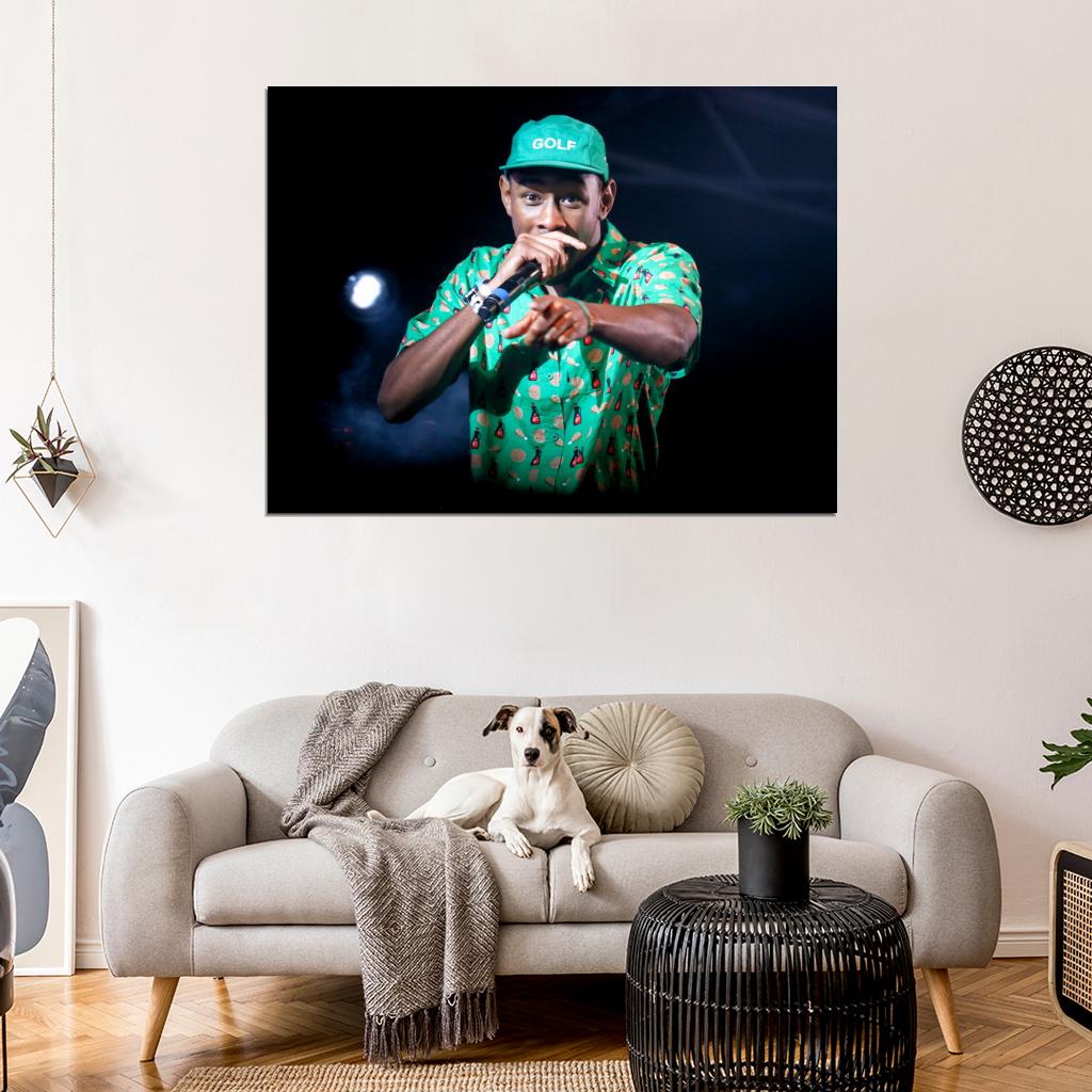 Tyler the Creator Live Concert Microphone Rapper Hip-Hop Music Rap Wall Art Print Poster