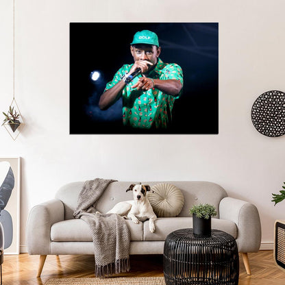 Tyler the Creator Live Concert Microphone Rapper Hip-Hop Music Rap Wall Art Print Poster