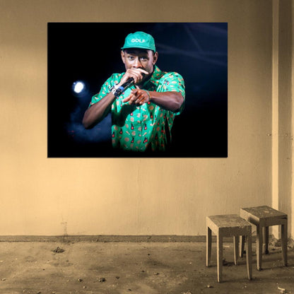Tyler the Creator Live Concert Microphone Rapper Hip-Hop Music Rap Wall Art Print Poster