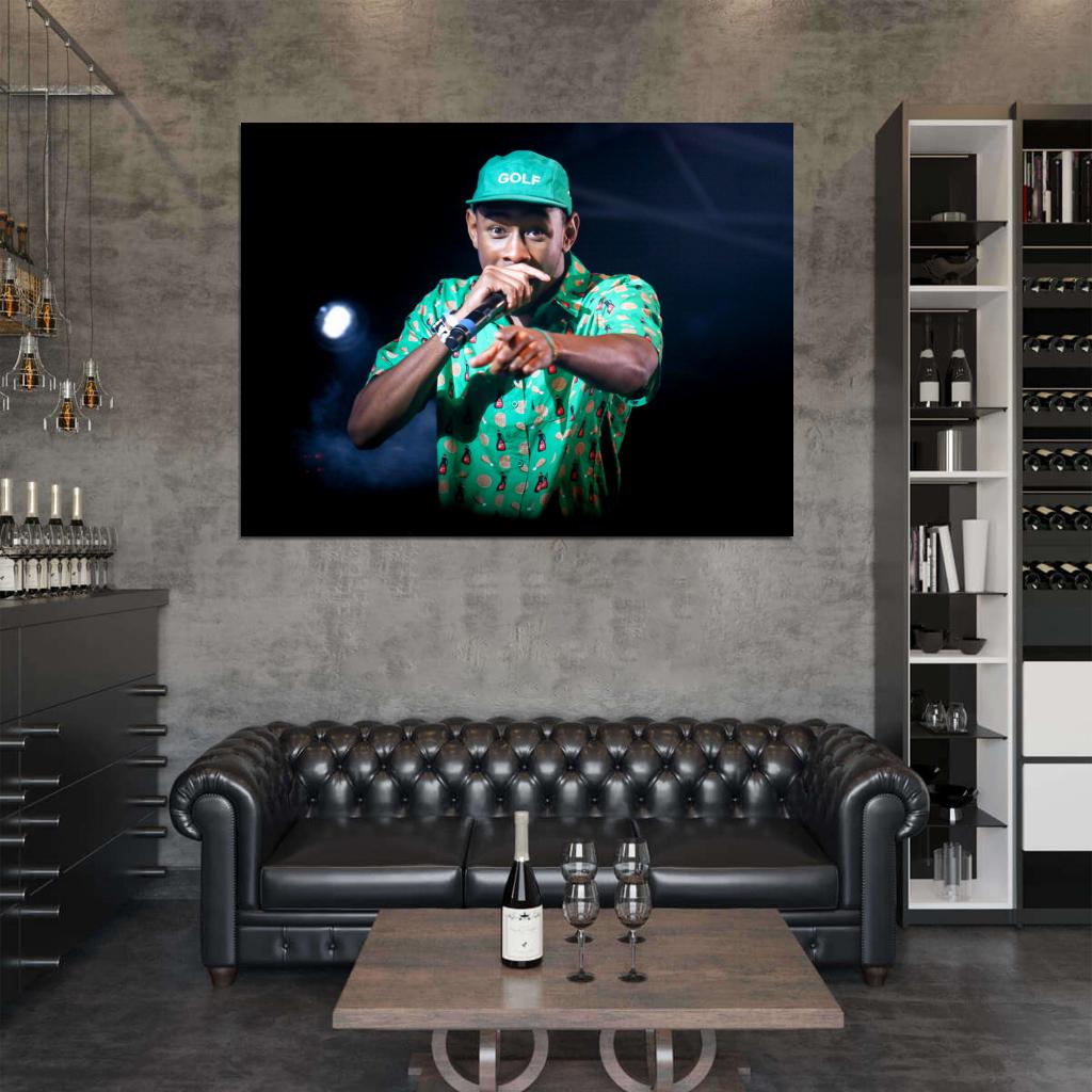 Tyler the Creator Live Concert Microphone Rapper Hip-Hop Music Rap Wall Art Print Poster