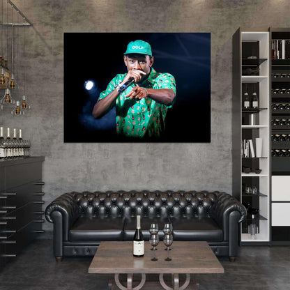 Tyler the Creator Live Concert Microphone Rapper Hip-Hop Music Rap Wall Art Print Poster