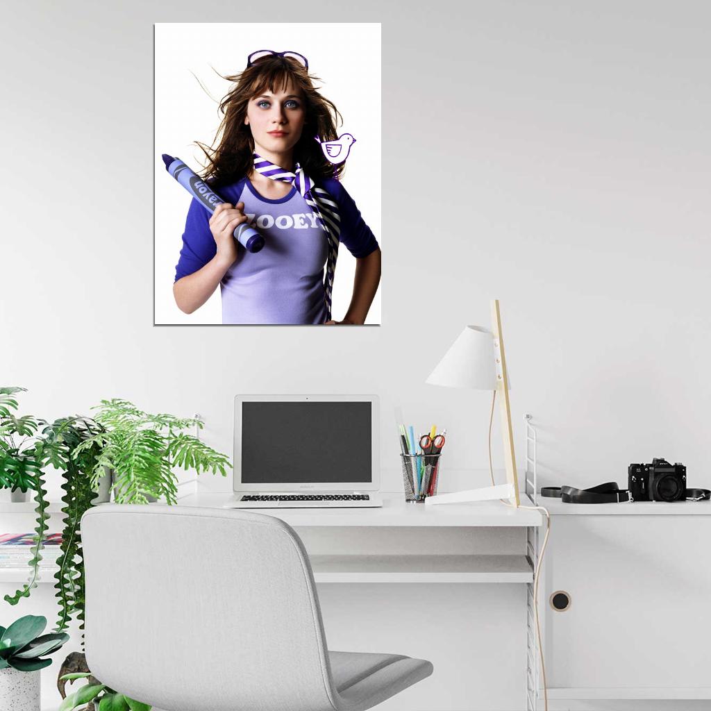 Zooey Deschanel Actress Wall Art Print Poster