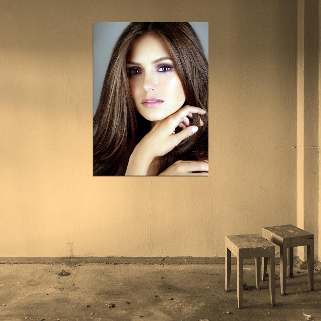 Nina Dobrev Portrait Actress Wall Art Print Poster