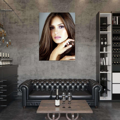 Nina Dobrev Portrait Actress Wall Art Print Poster