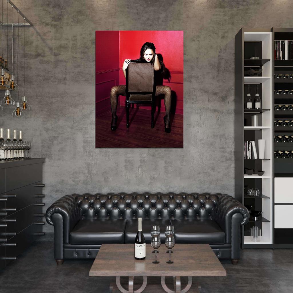 Nina Dobrev Sexy Stocking Actress Wall Art Print Poster