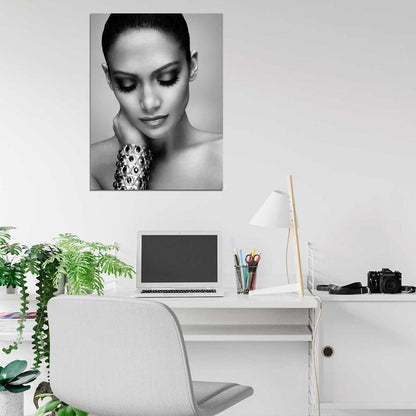 Jennifer Lopez Beautiful Cool Portrait BW Pop Singer Music Wall Art Print Poster