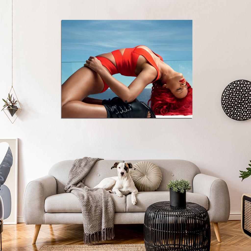 Rihanna Hot Sexy Red Hair R&B Pop Music Singer Wall Art Print Poster