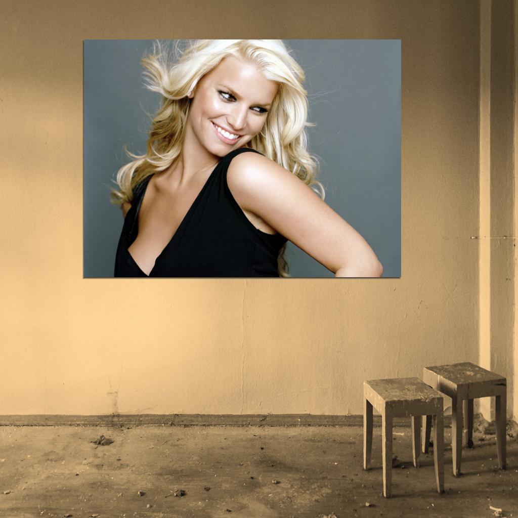 Jessica Simpson Cute Smile Pop Singer Music Wall Art Print Poster