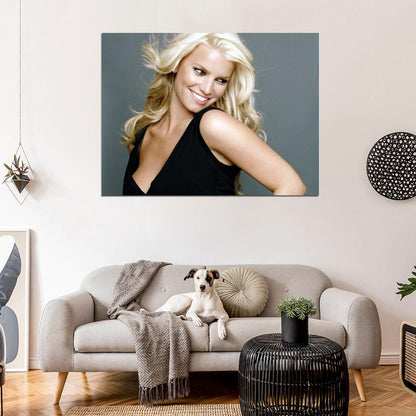 Jessica Simpson Cute Smile Pop Singer Music Wall Art Print Poster