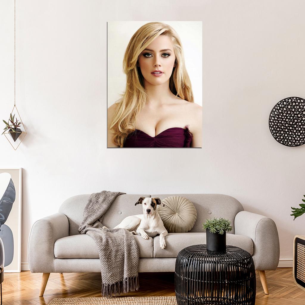Amber Heard Beautiful Actress Wall Art Print Poster