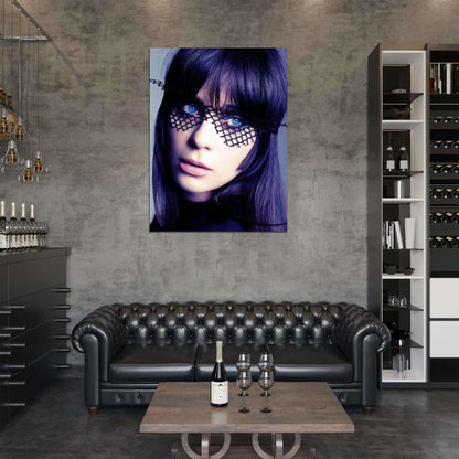 Zooey Deschanel Blue Eyes Portrait Amazing Cool Actress Wall Art Print Poster