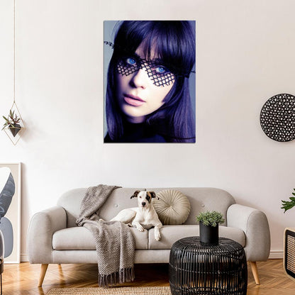 Zooey Deschanel Blue Eyes Portrait Amazing Cool Actress Wall Art Print Poster