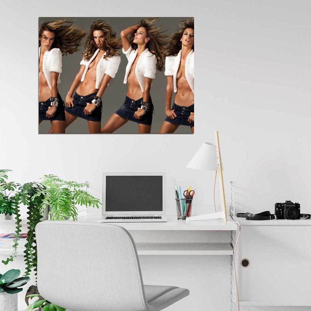 Alessandra Ambrosio Sexy Model Wall Art Print Poster