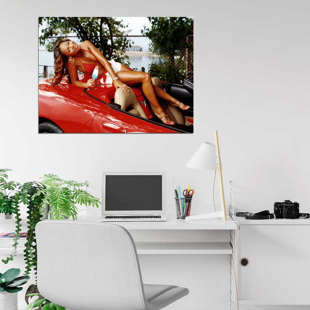 Ashanti Red Car Ice Cream R&B Hip Hop Pop Singer Music Wall Art Print Poster