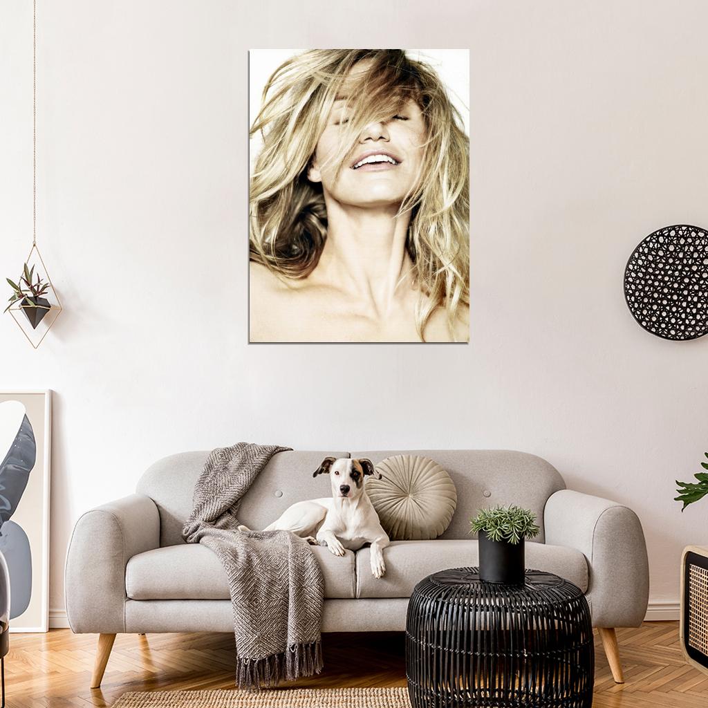 Cameron Diaz Smile Portrait Actress Wall Art Print Poster