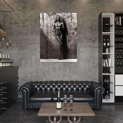 Candice Swanepoel Sexy Hot Nude Model Sepia Wall Art Print Poster