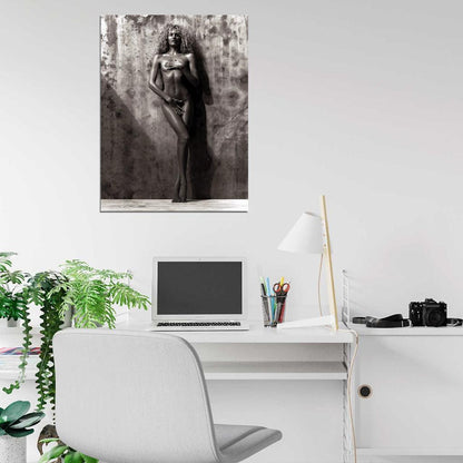 Candice Swanepoel Sexy Hot Nude Model Sepia Wall Art Print Poster