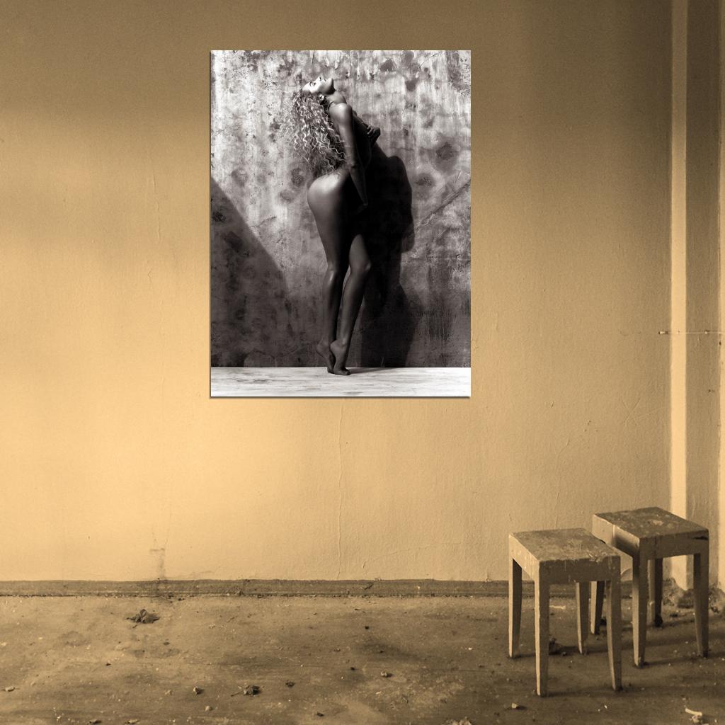 Candice Swanepoel Hot Sexy Nude Model Sepia Wall Art Print Poster