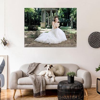 Emmy Rossum Beautiful Dress Forest Actress Wall Art Print Poster