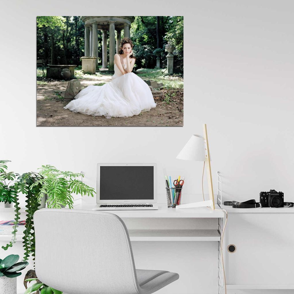 Emmy Rossum Beautiful Dress Forest Actress Wall Art Print Poster