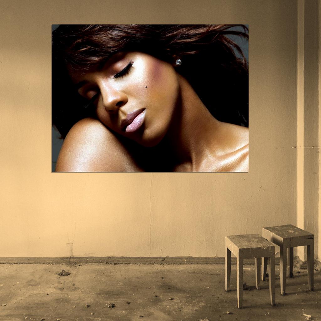 Kelly Rowland Cute Portrait R&B Pop Music Singer Wall Art Print Poster