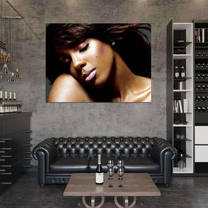 Kelly Rowland Cute Portrait R&B Pop Music Singer Wall Art Print Poster