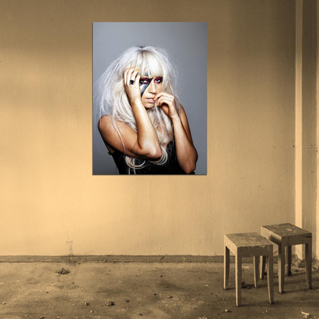 Lady Gaga Make Up Pop Rock Music Singer Wall Art Print Poster