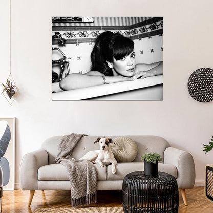 Lily Allen Pop Music Singer BW Wall Art Print Poster
