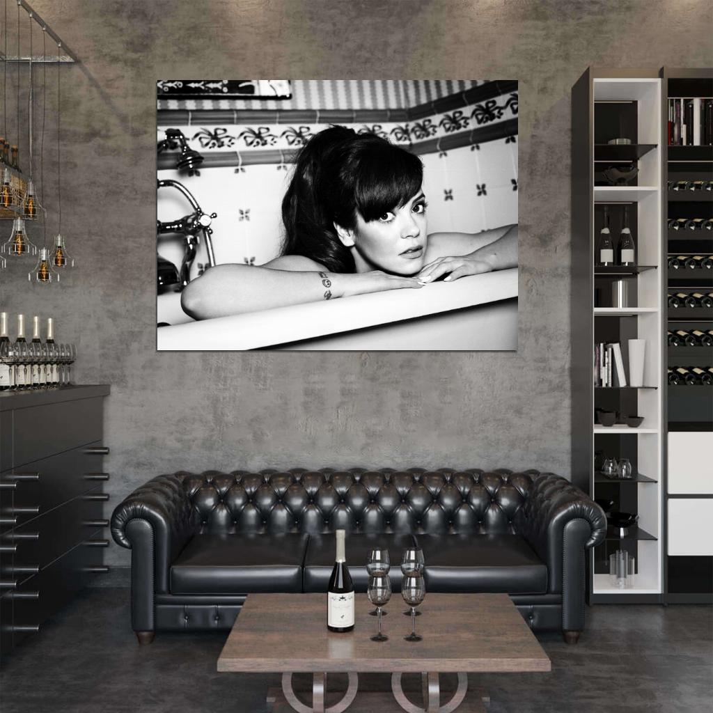 Lily Allen Pop Music Singer BW Wall Art Print Poster