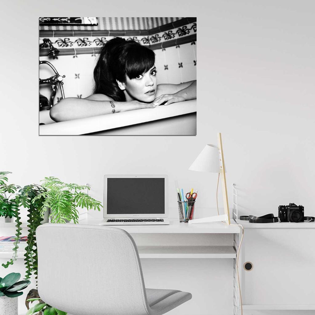 Lily Allen Pop Music Singer BW Wall Art Print Poster