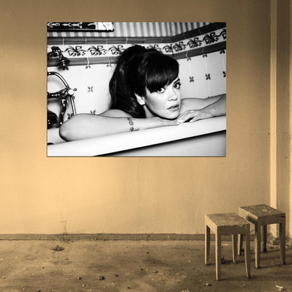 Lily Allen Pop Music Singer BW Wall Art Print Poster