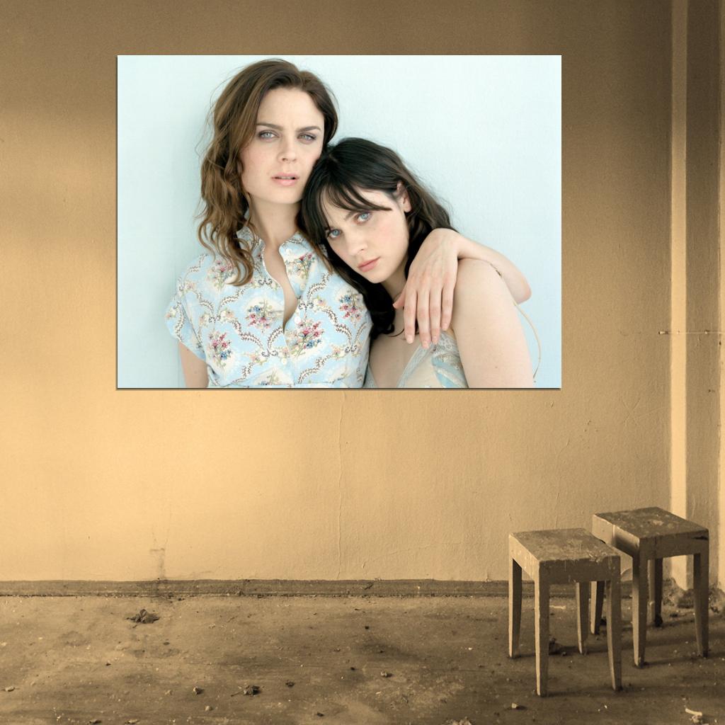 Zooey Deschanel Emily Deschanel Actress Wall Art Print Poster