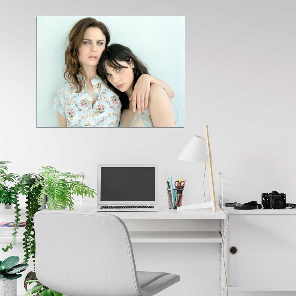 Zooey Deschanel Emily Deschanel Actress Wall Art Print Poster