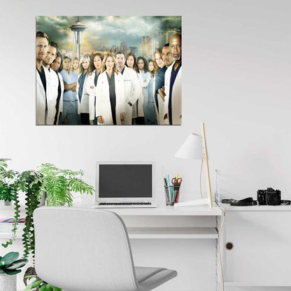 Grey's Anatomy Characters Cast Tv Series Wall Art Print Poster